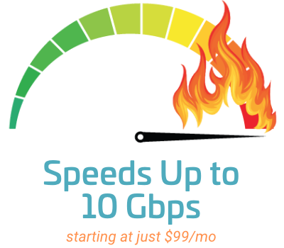 Speeds up to 10 Gbps - 99 per month